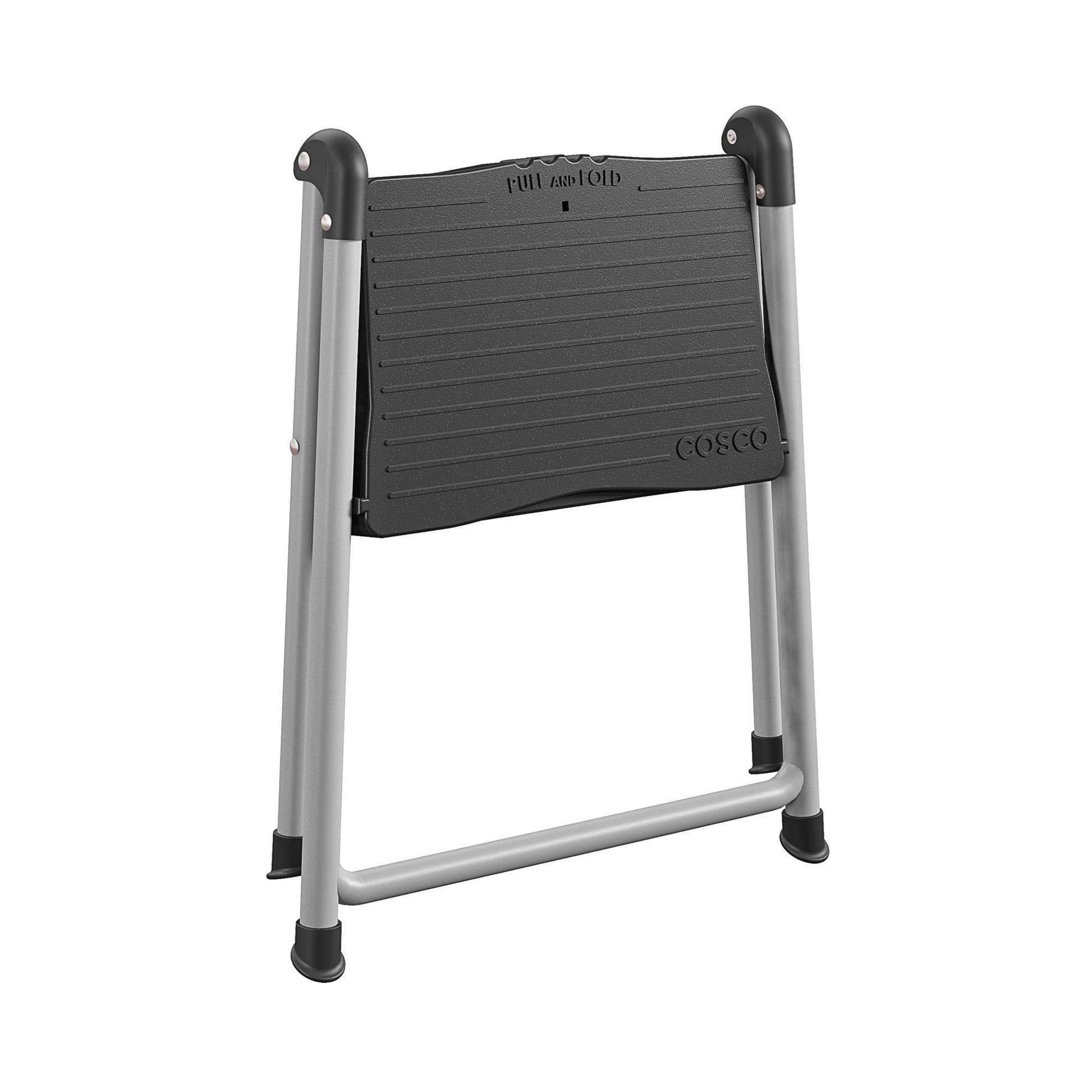 1 Step Steel Step Stool with 200 lb Weight Capacity - Platinum/Black - 1 Step 