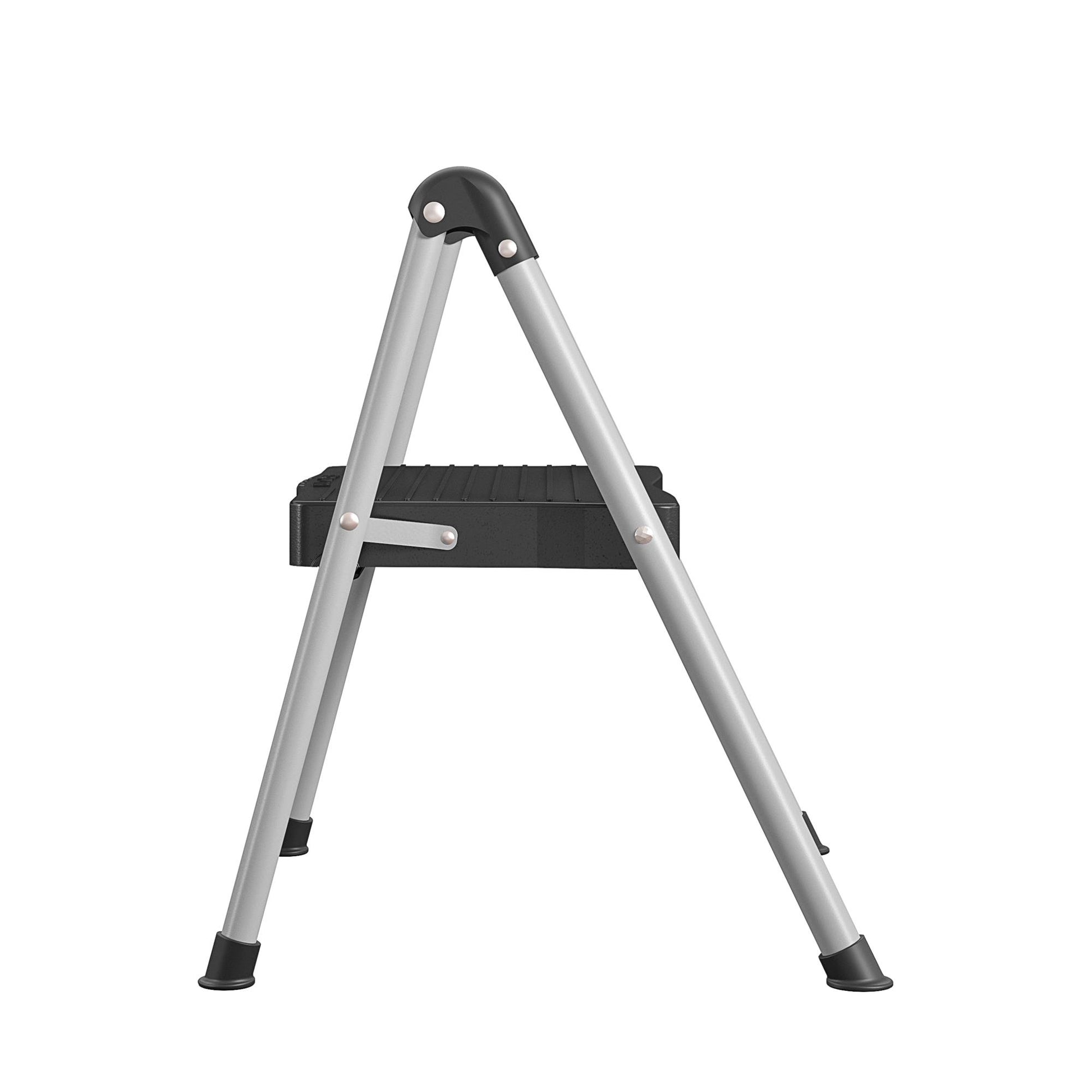 1 Step Steel Step Stool with 200 lb Weight Capacity - Platinum/Black - 1 Step 