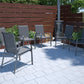 Paloma Outdoor Patio Dining Chairs with Weather Resistant Steel Frame, Set of 6 - Charcoal