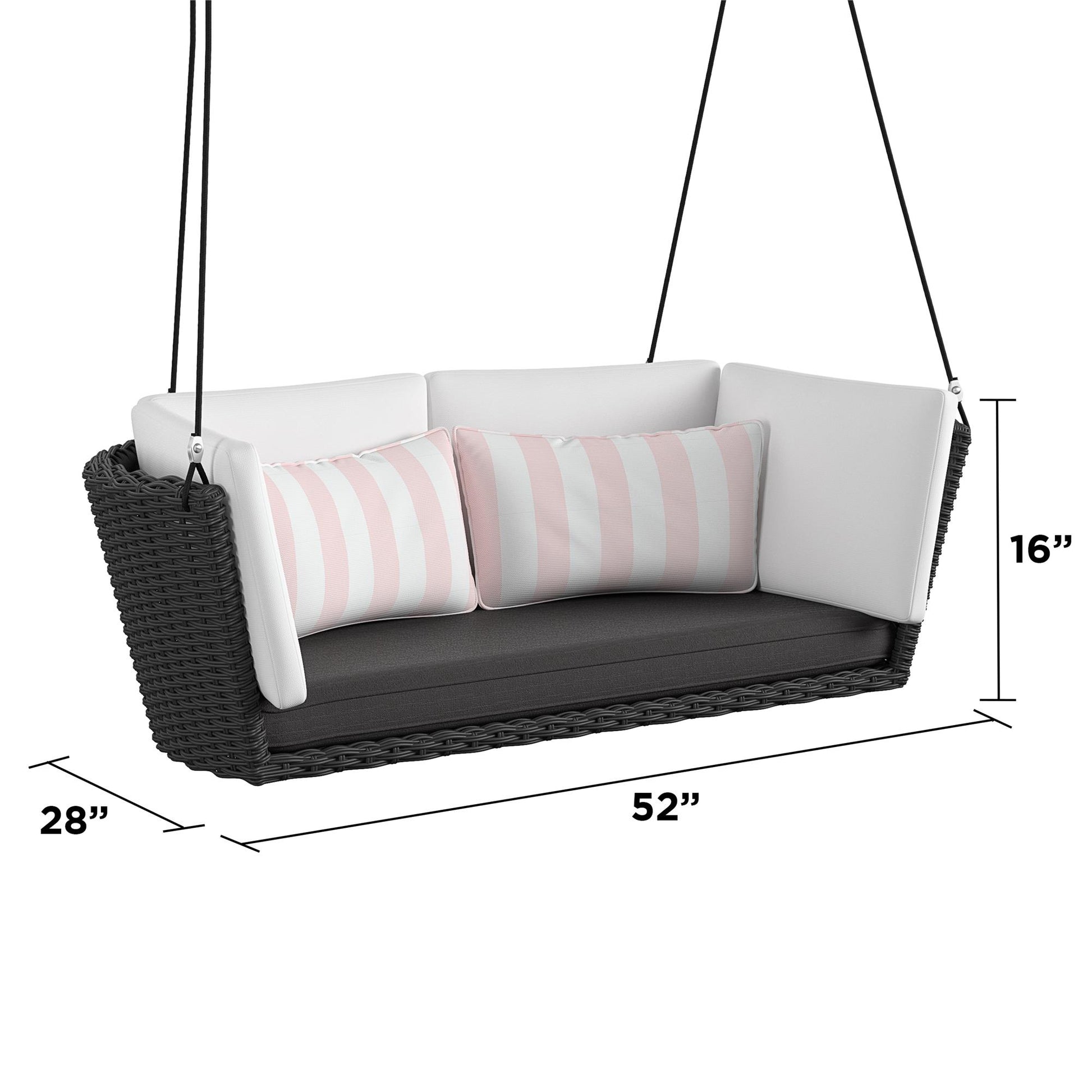 Sally Patio Swing - Light Pink - Loveseat Swing
