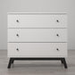 Rowan Valley Lark Urban 3 Drawer Dresser with Angled Metal Base - White