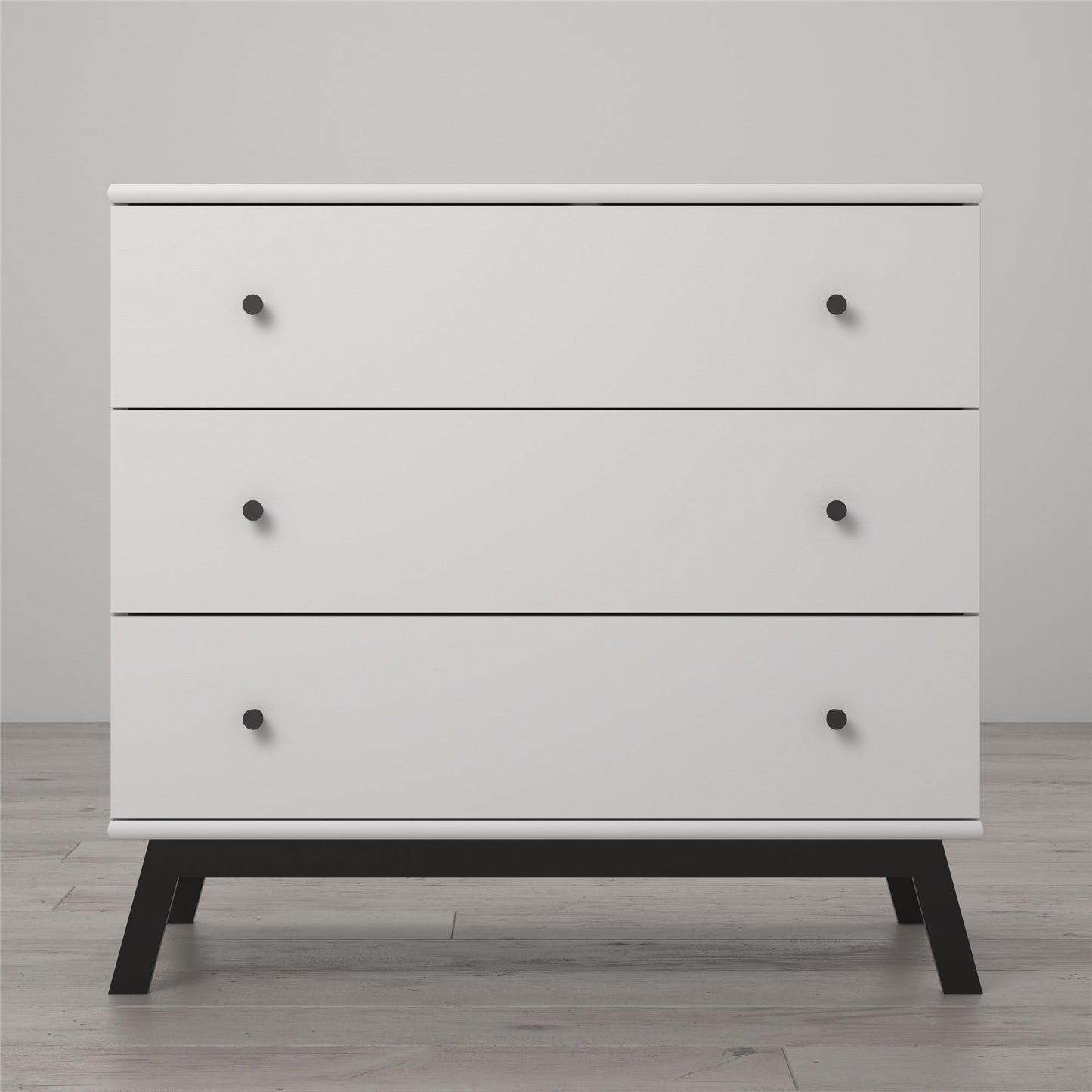 Rowan Valley Lark Urban 3 Drawer Dresser with Angled Metal Base - White
