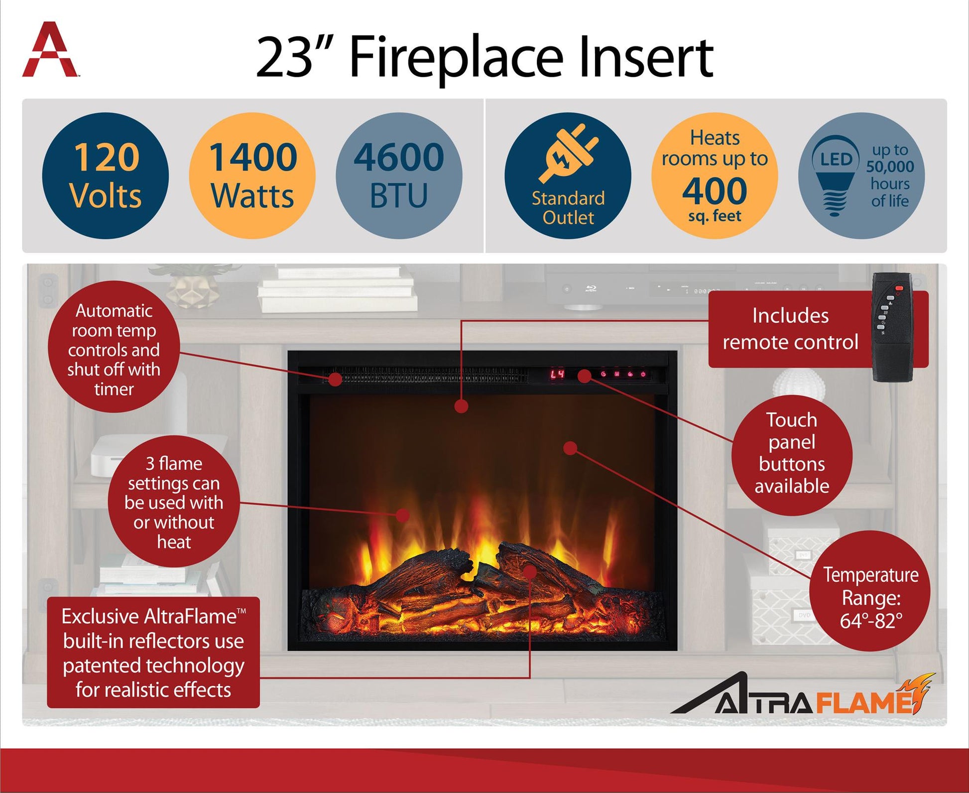 Farmington Electric Fireplace TV Console for TVs up to 50 Inch - Natural