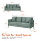 Highland 72 Inch Velvet Sofa with Matching Pillows - Seafoam Green