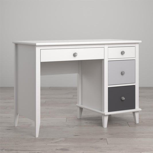 Monarch Hill Poppy Kids’ White Desk, Grey Drawers - Gray