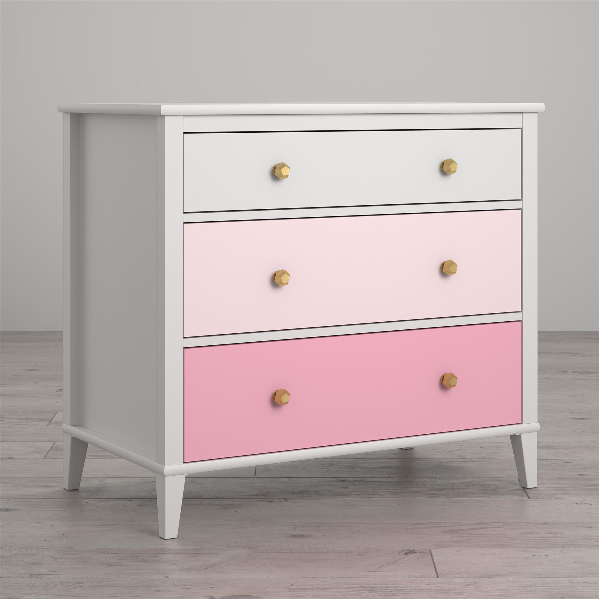 Monarch Hill Poppy 3 Drawer Dresser with 2 Sets of Knobs - Gray