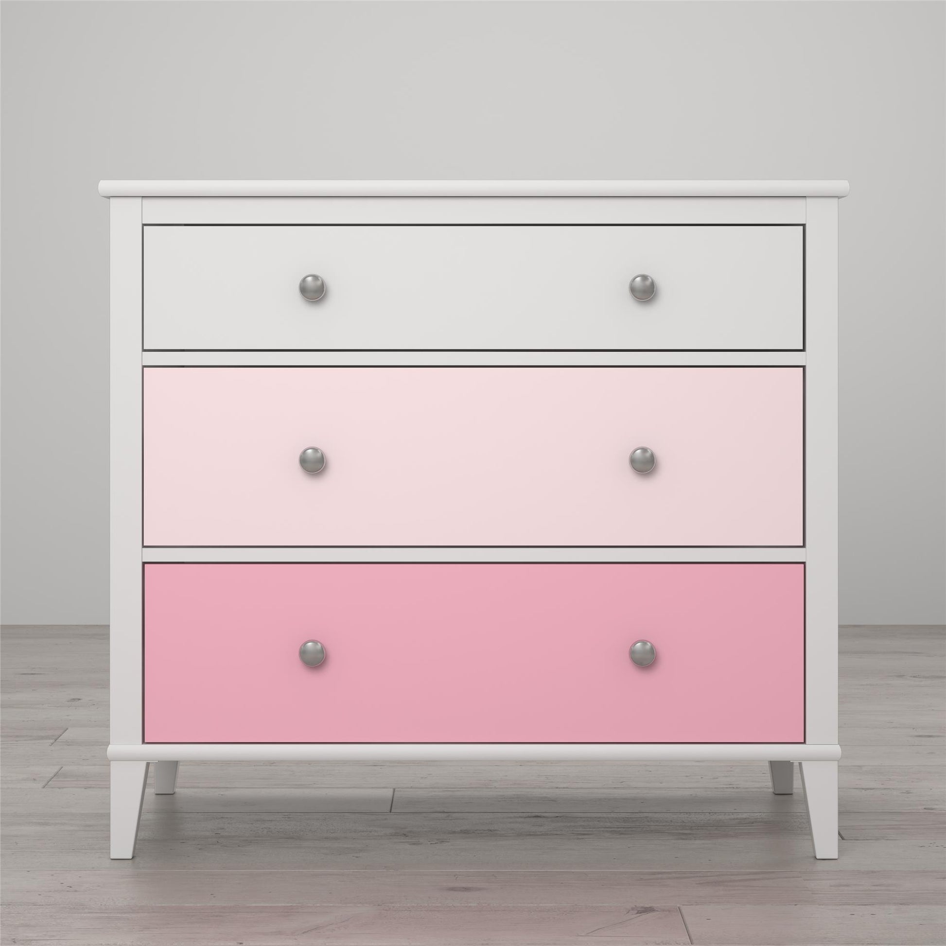 Monarch Hill Poppy 3 Drawer Dresser with 2 Sets of Knobs - Pink