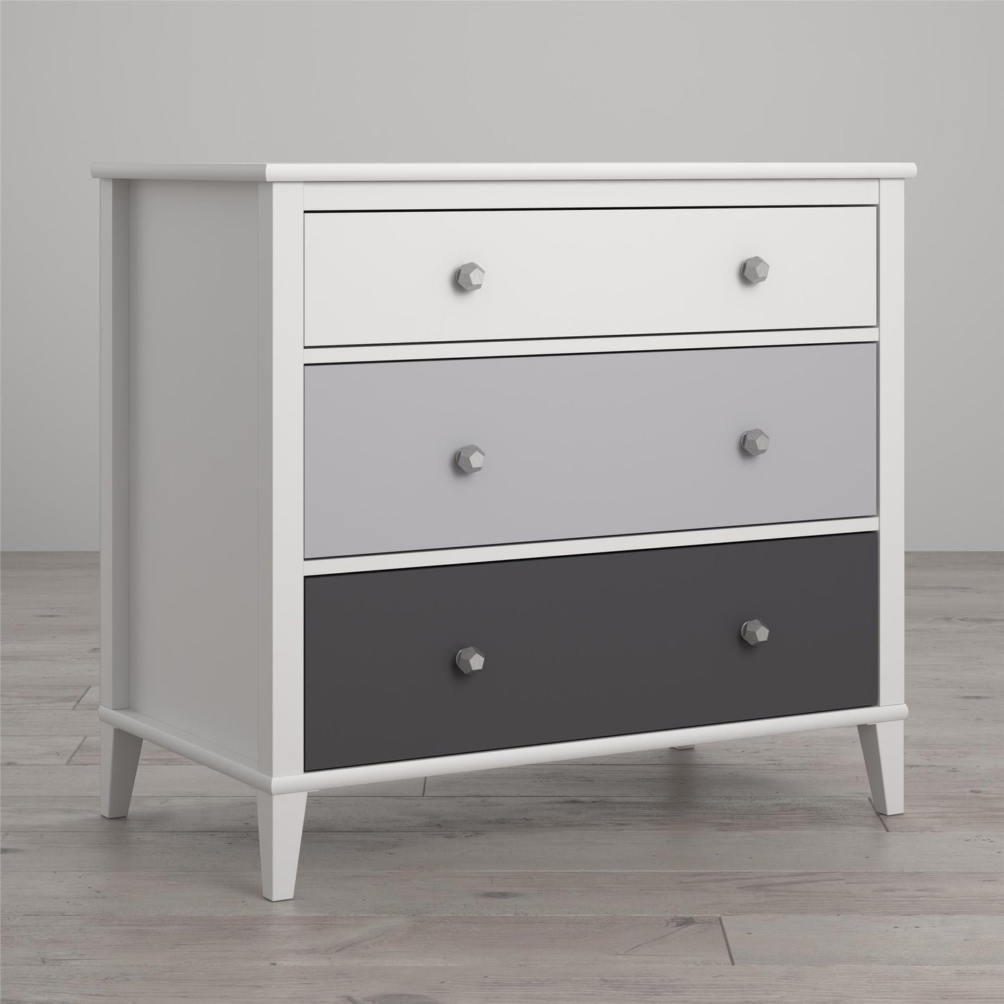 Monarch Hill Poppy 3 Drawer Dresser with 2 Sets of Knobs - Gray