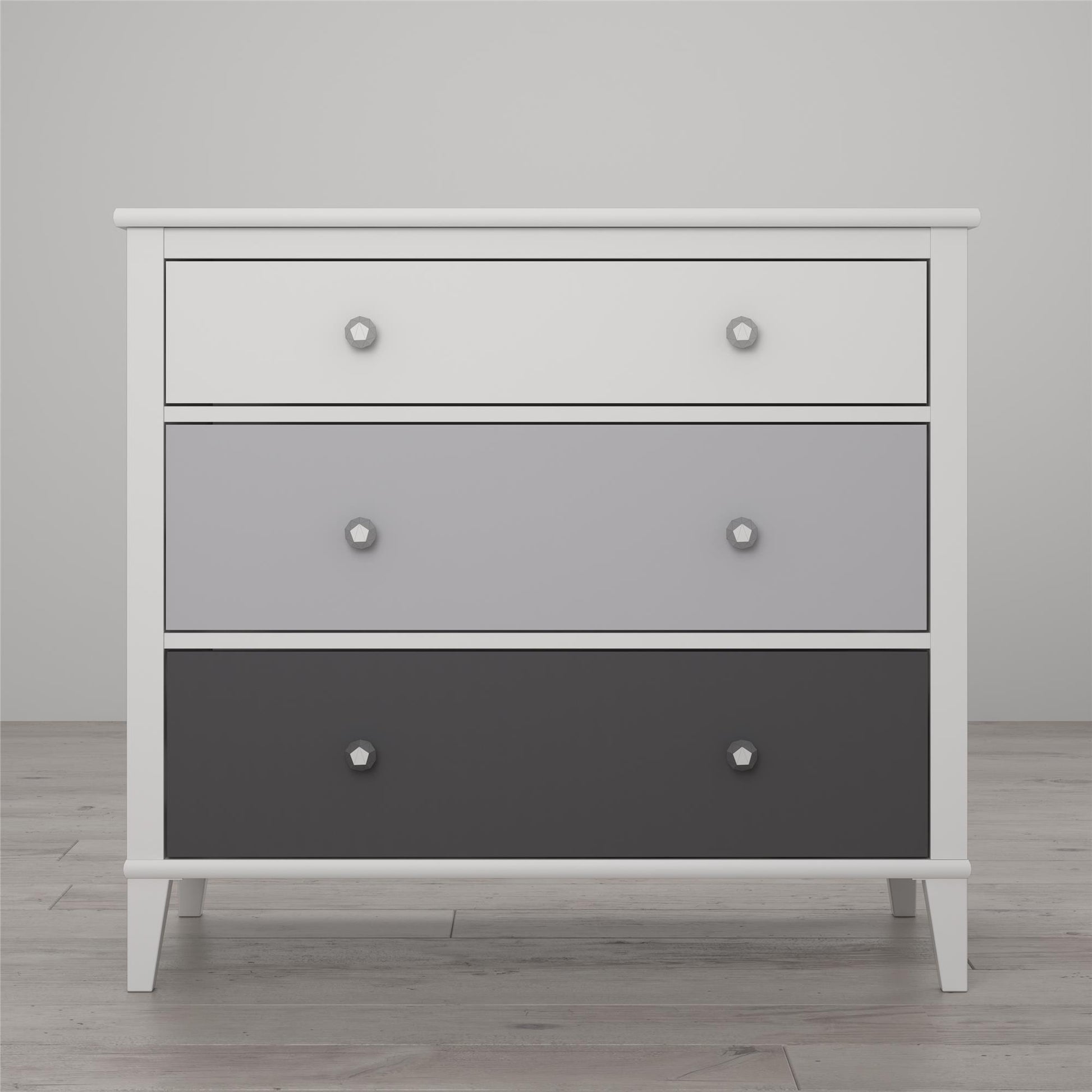 Monarch Hill Poppy 3 Drawer Dresser with 2 Sets of Knobs - Gray