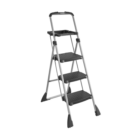 3 Step Steel Work Platform with 225 lb Weight Capacity - Platinum/Black - 1-Pack