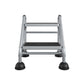 2 Step Commercial Rolling Step Ladder with Suction Cup Stabalizers - Grey/Grey/Blue