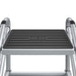 2 Step Commercial Rolling Step Ladder with Suction Cup Stabalizers - Grey/Grey/Blue