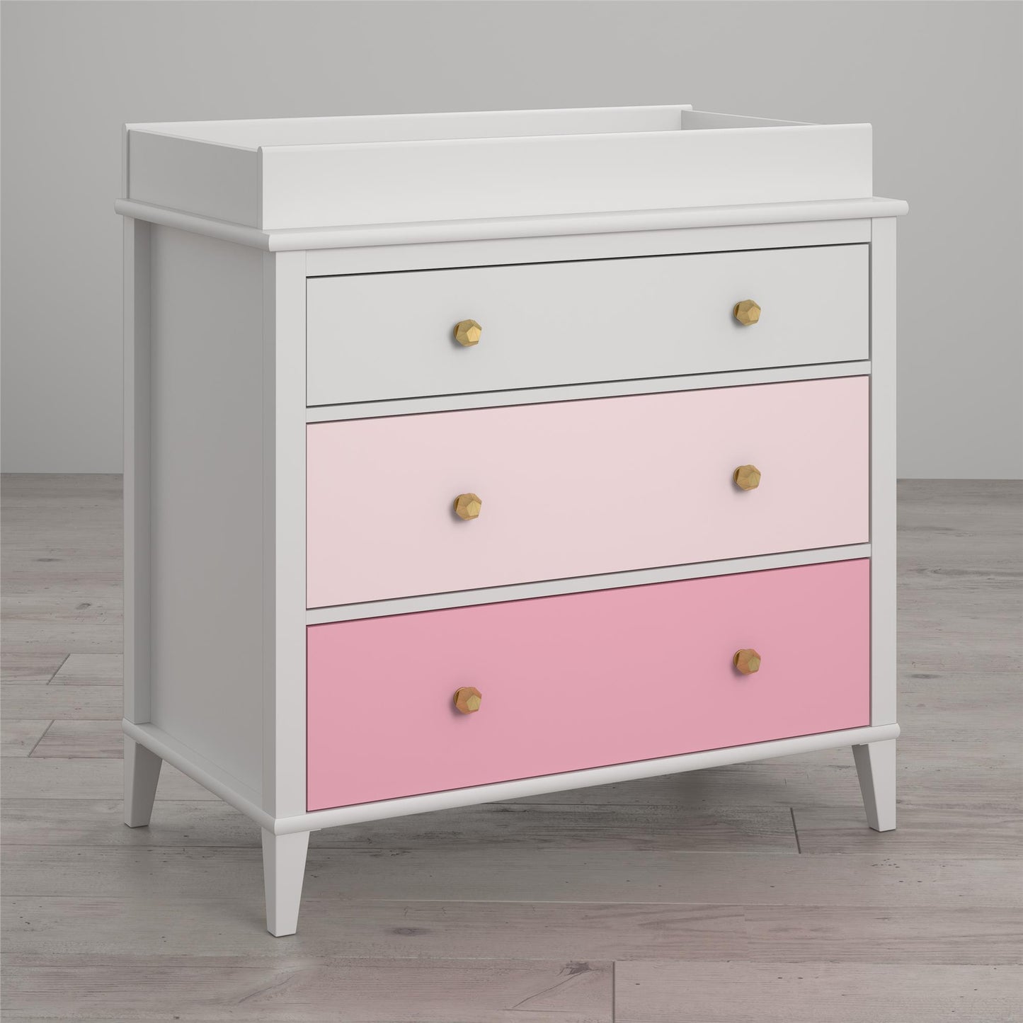 Monarch Hill Poppy 3 Drawer Changing Table with 2 Sets of Knobs - Pink