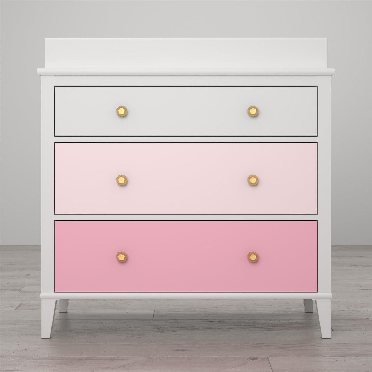 Monarch Hill Poppy 3 Drawer Changing Table with 2 Sets of Knobs - Pink