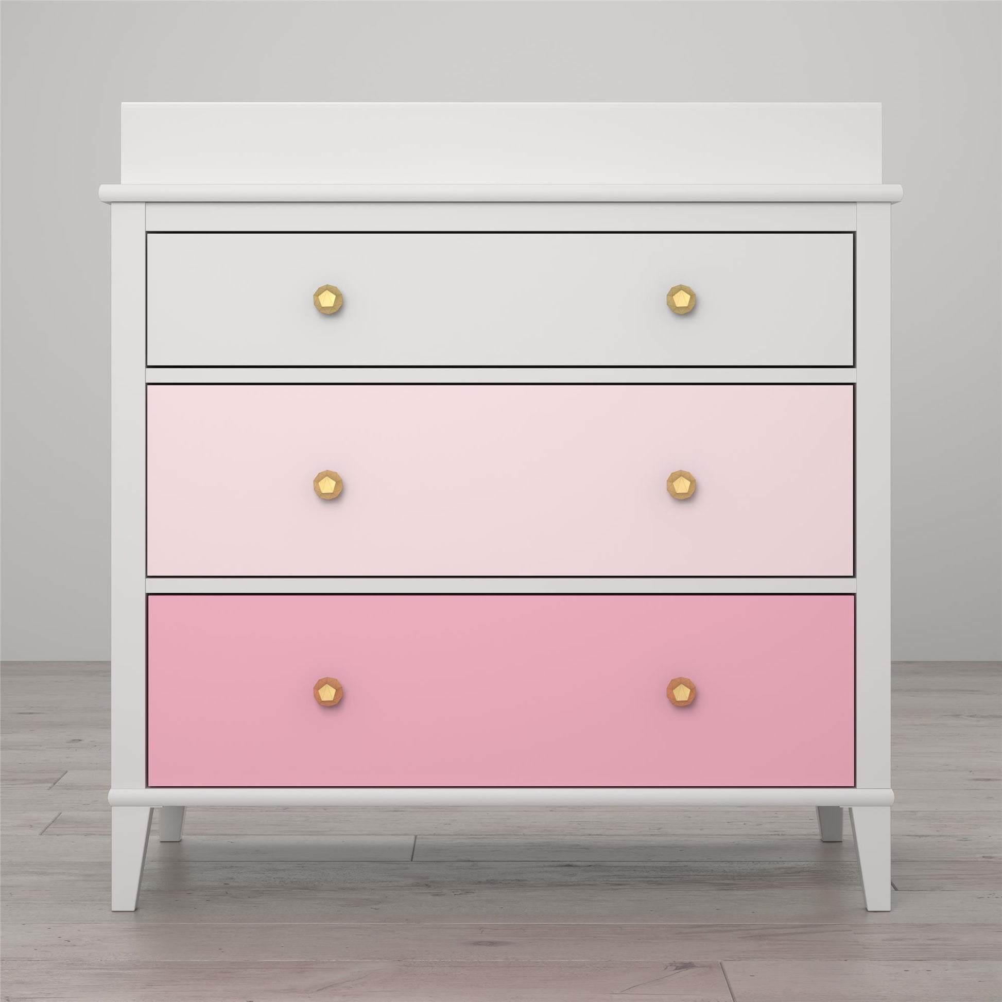 Monarch Hill Poppy 3 Drawer Changing Table with 2 Sets of Knobs - Pink