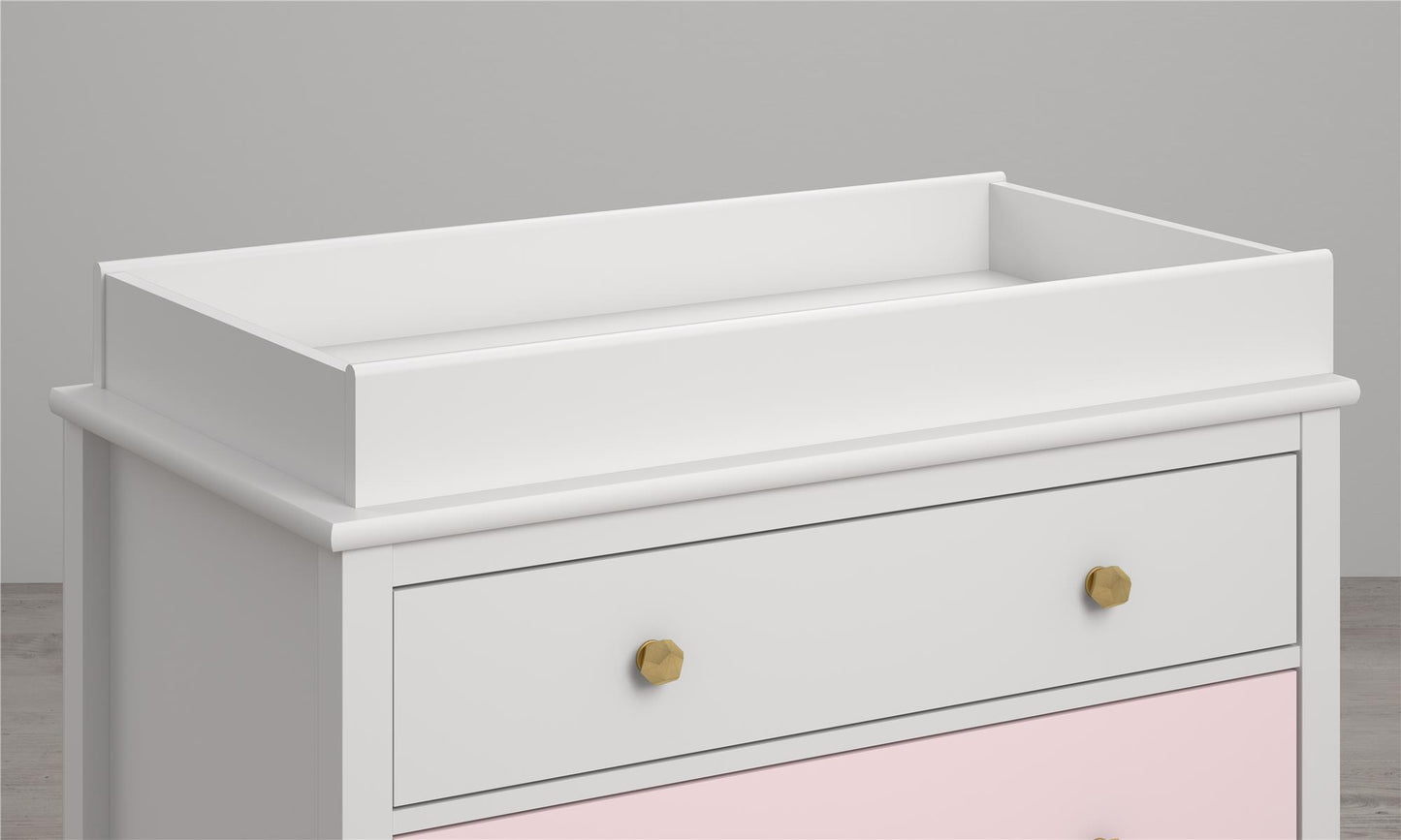 Monarch Hill Poppy 3 Drawer Changing Table with 2 Sets of Knobs - Pink