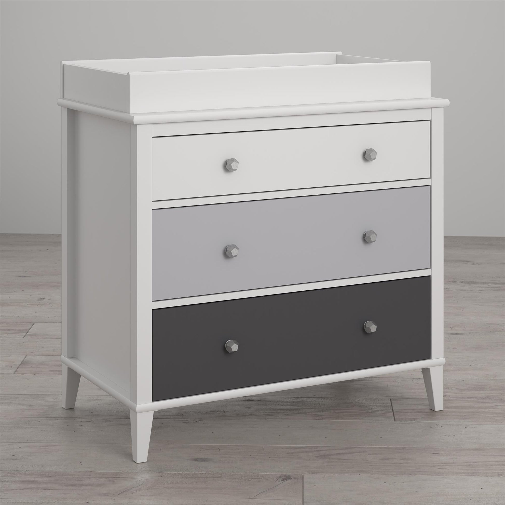 Monarch Hill Poppy 3 Drawer Changing Table with 2 Sets of Knobs - Gray