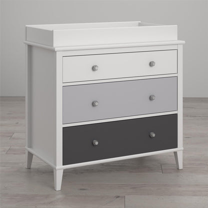 Monarch Hill Poppy 3 Drawer Changing Table with 2 Sets of Knobs - Gray