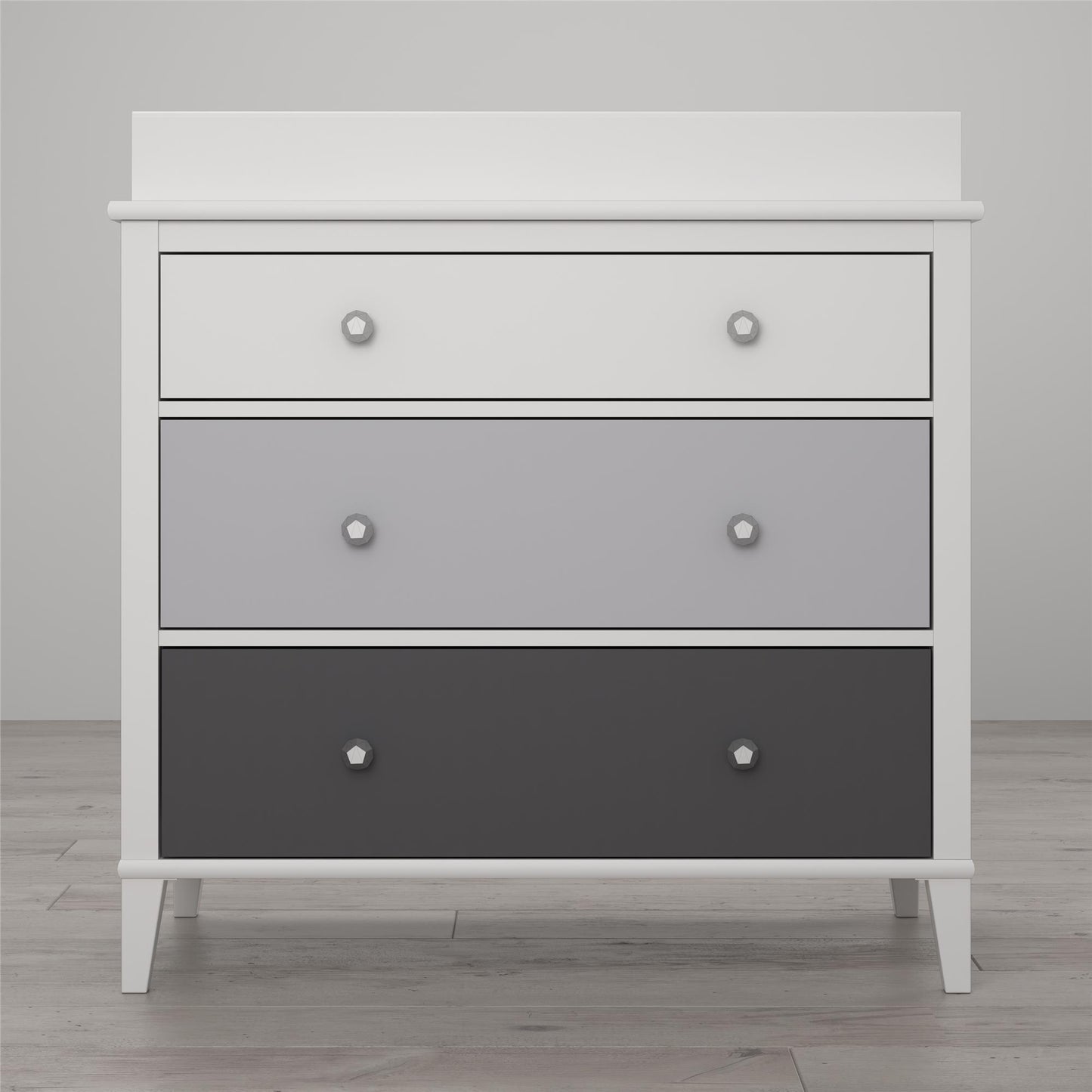 Monarch Hill Poppy 3 Drawer Changing Table with 2 Sets of Knobs - Gray