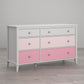 Monarch Hill Poppy 6 Drawer Dresser with 2 Sets of Knobs - Pink