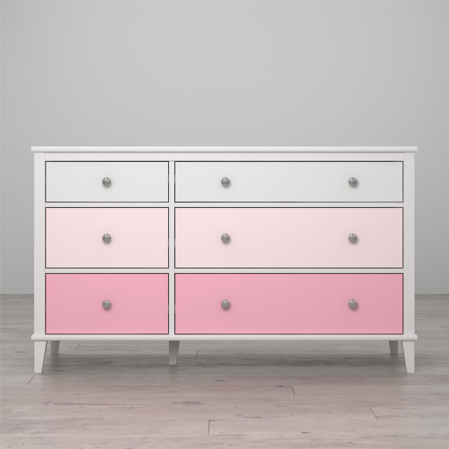Monarch Hill Poppy 6 Drawer Dresser with 2 Sets of Knobs - Pink
