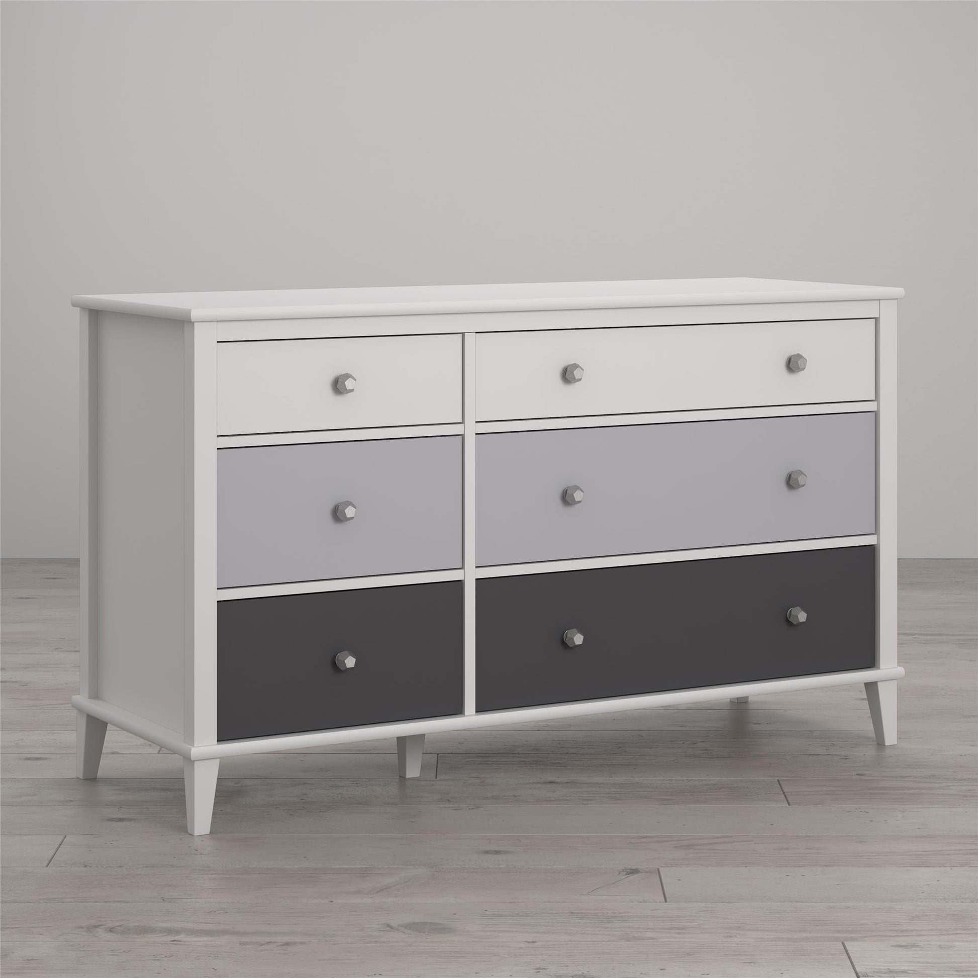 Monarch Hill Poppy 6 Drawer Dresser with 2 Sets of Knobs - Gray