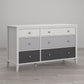 Monarch Hill Poppy 6 Drawer Dresser with 2 Sets of Knobs - Gray