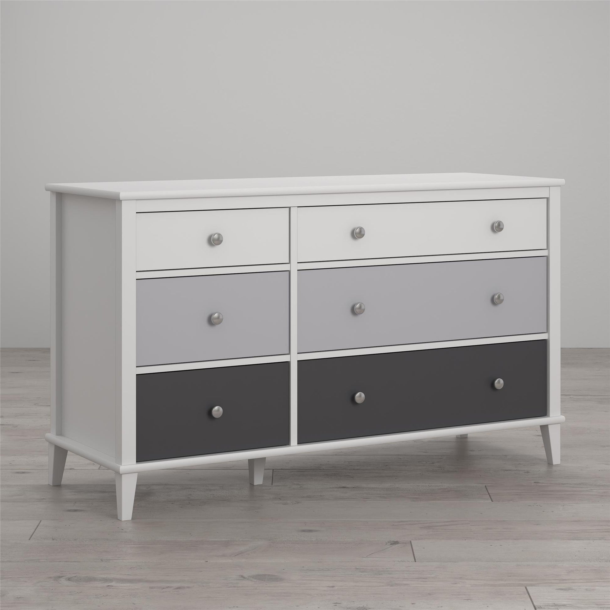 Monarch Hill Poppy 6 Drawer Dresser with 2 Sets of Knobs - Gray