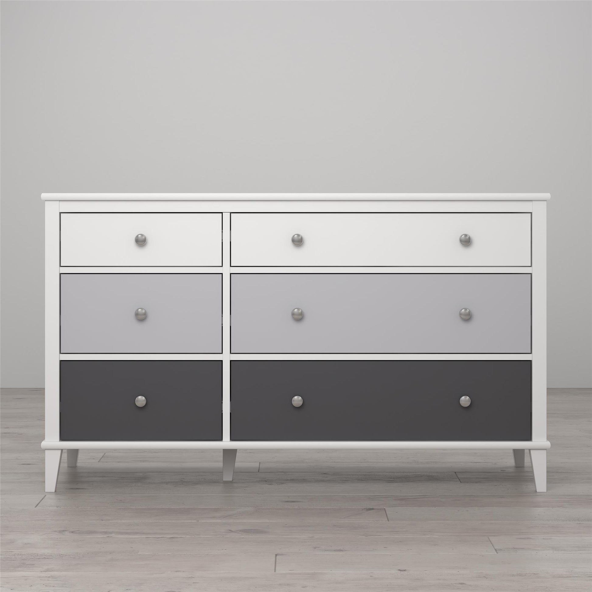 Monarch Hill Poppy 6 Drawer Dresser with 2 Sets of Knobs - Gray