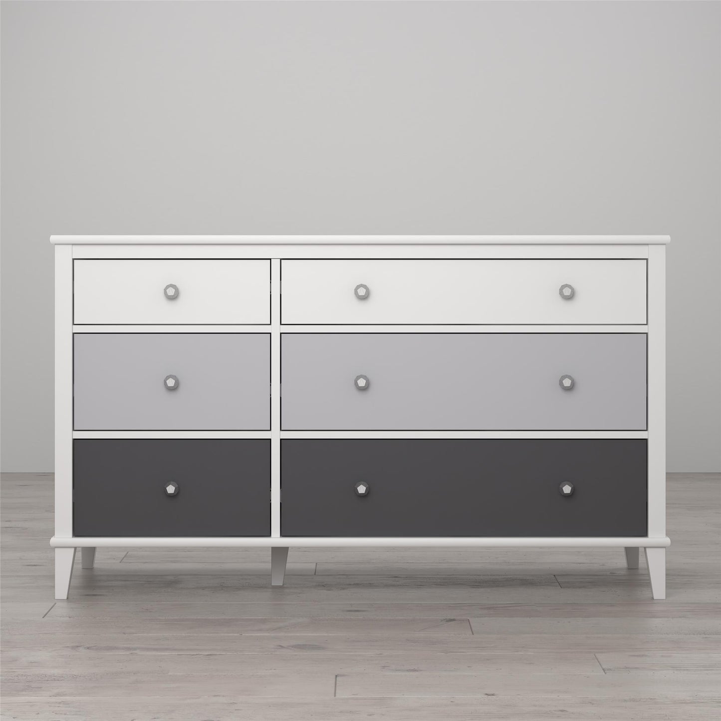 Monarch Hill Poppy 6 Drawer Dresser with 2 Sets of Knobs - Gray