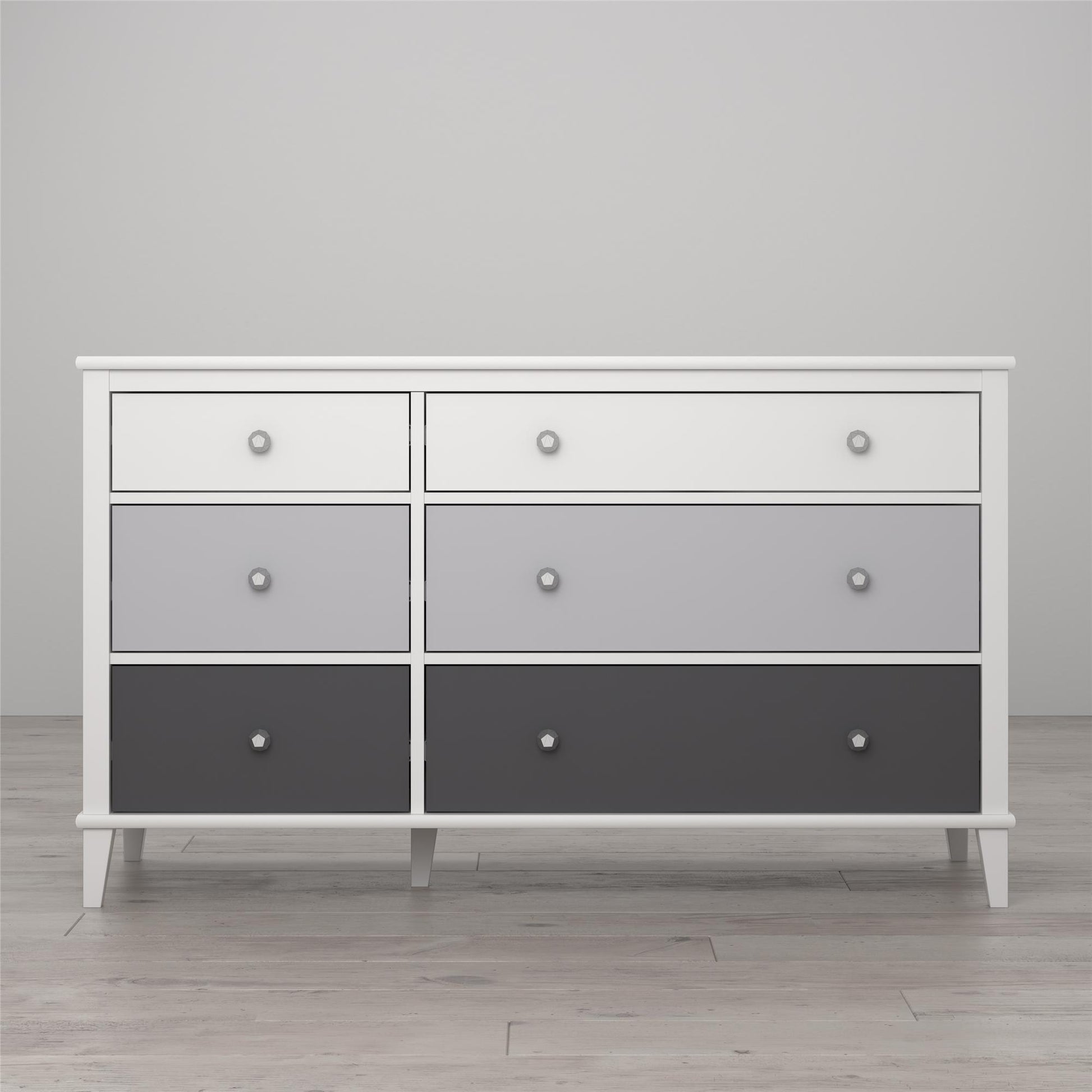 Monarch Hill Poppy 6 Drawer Dresser with 2 Sets of Knobs - Gray