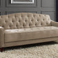 Novogratz Vintage Tufted Sofa Sleeper II, Taupe Velour - Tan