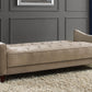 Novogratz Vintage Tufted Sofa Sleeper II, Taupe Velour - Tan