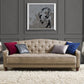 Novogratz Vintage Tufted Sofa Sleeper II, Taupe Velour - Tan