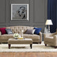 Novogratz Vintage Tufted Sofa Sleeper II, Taupe Velour - Tan
