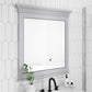 Monteray Beach 24 Inch Bathroom Mirror with Decorative Crown Molding - Gray - 30"