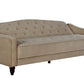Novogratz Vintage Tufted Sofa Sleeper II, Taupe Velour - Tan