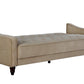 Novogratz Vintage Tufted Sofa Sleeper II, Taupe Velour - Tan
