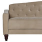 Novogratz Vintage Tufted Sofa Sleeper II, Taupe Velour - Tan