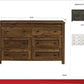 Farmington 6 Drawer Rustic Farmhouse Dresser with Linen Interiors - Rustic