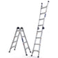 2-in-1 Step and Extension Ladder with 300-lb Weight Capacity - Silver Metallic