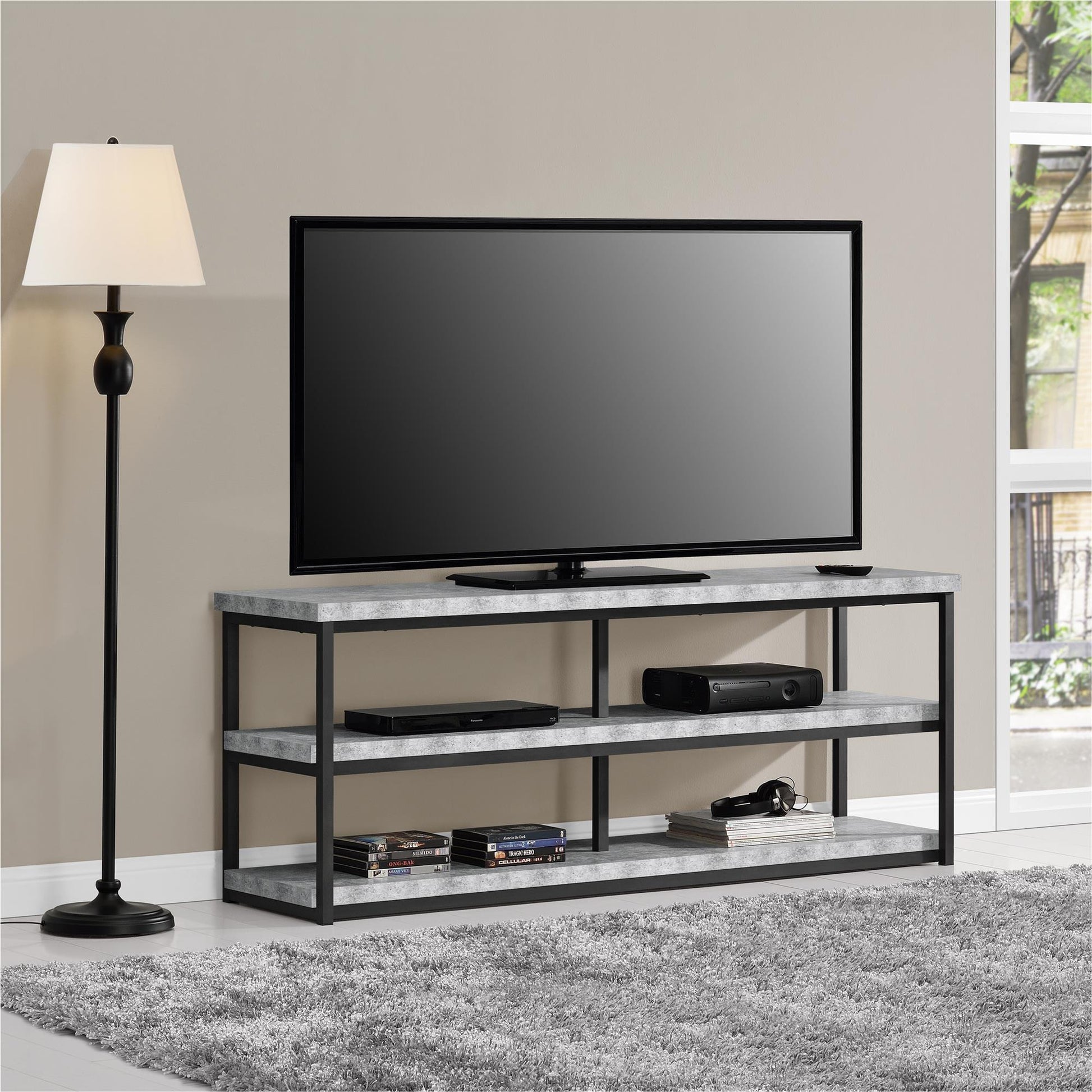 Ashlar TV Stand for TVs up to 65 Inch - Light Concrete