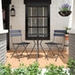 Outdoor Dining Set 3 Piece Bistro Set with 2 Folding Chairs and Round Table - Black