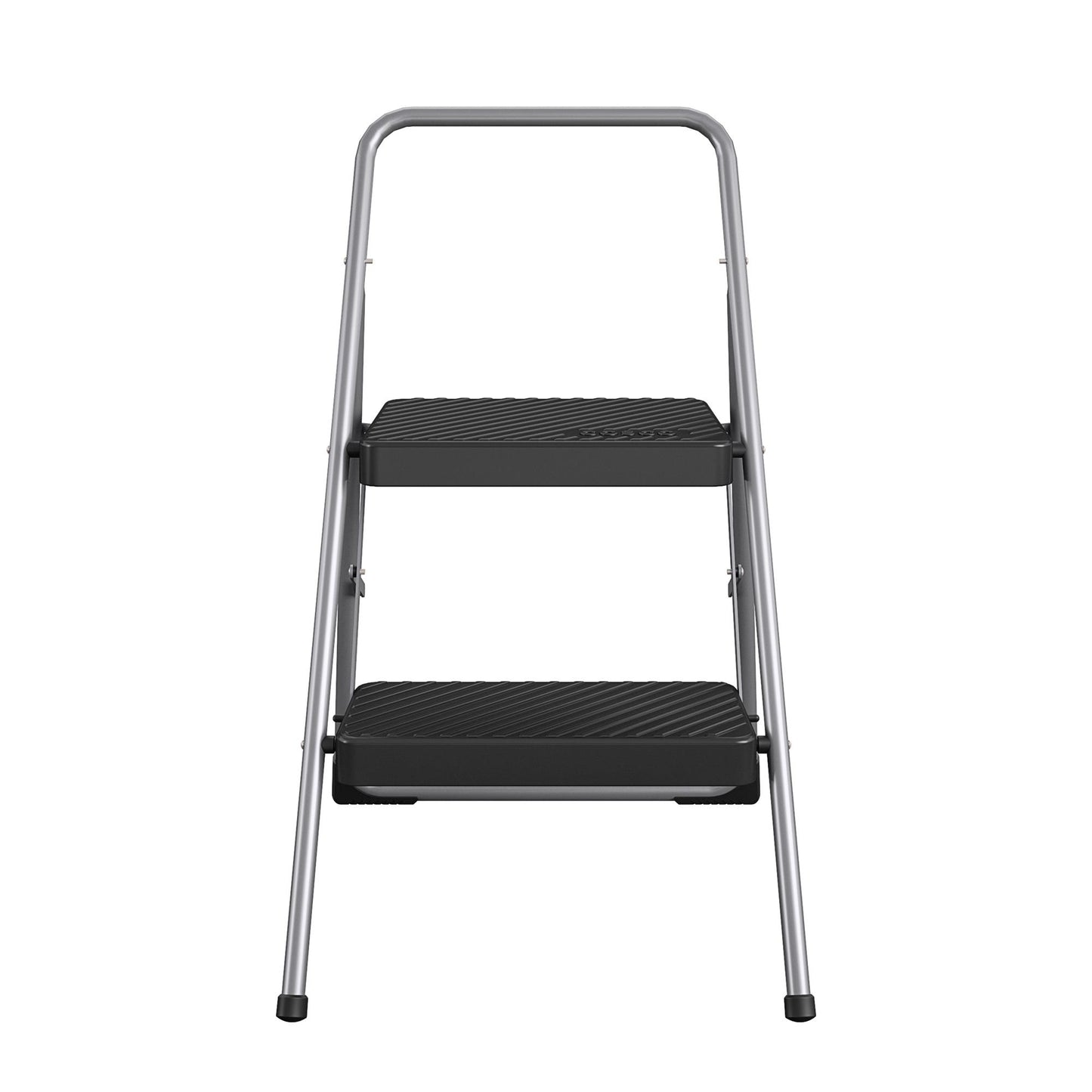 2-Step Household Folding Step Stool - Platinum/Black - 2 Step