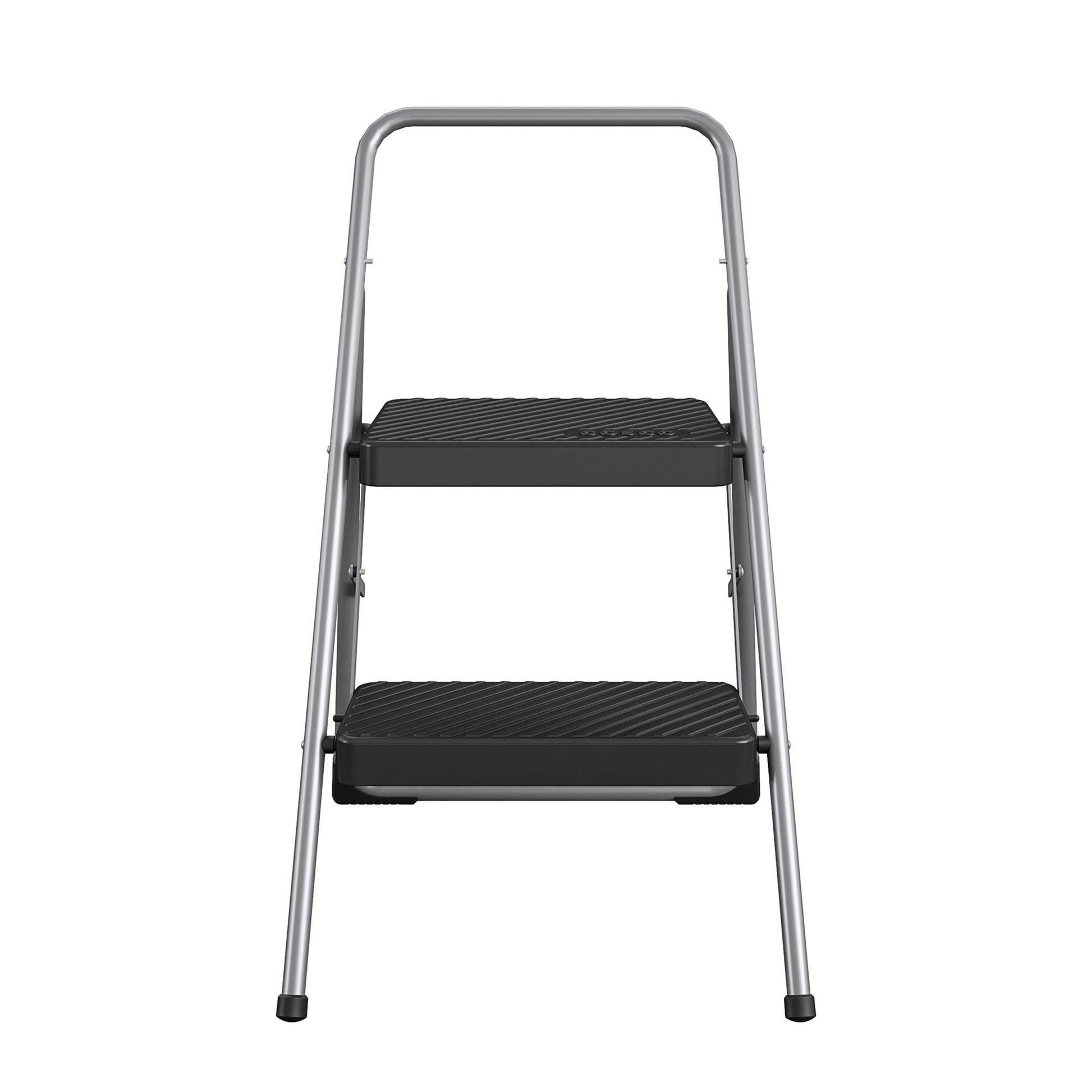 2-Step Household Folding Step Stool - Platinum/Black - 2 Step