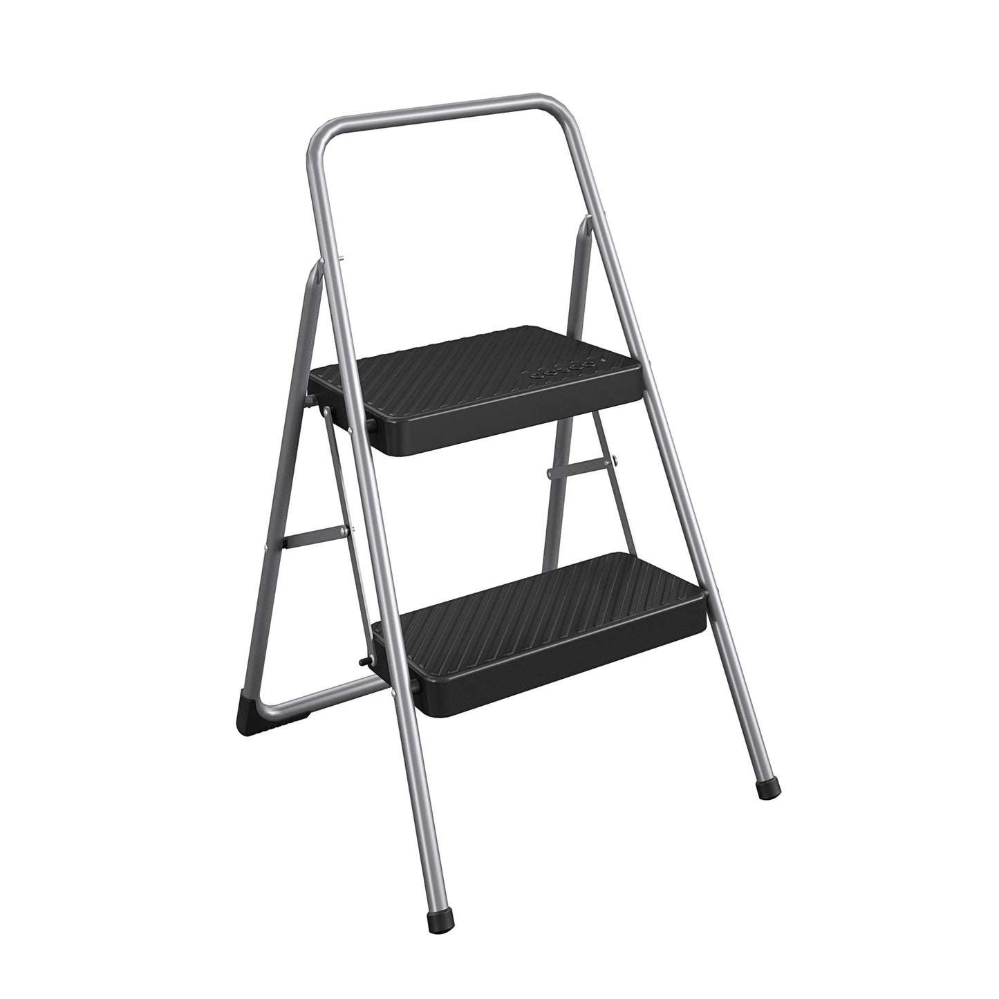 2-Step Household Folding Step Stool - Platinum/Black - 2 Step