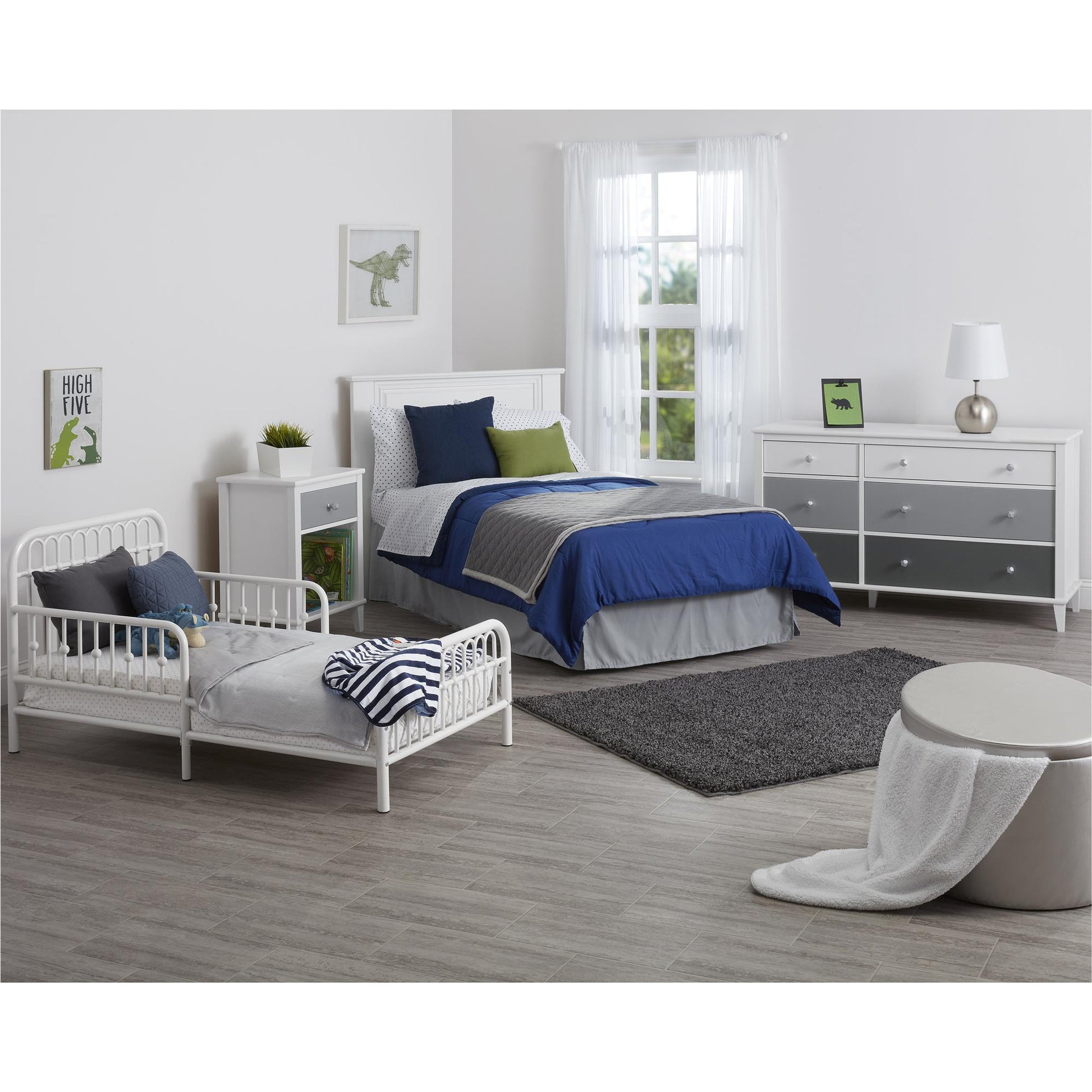 Monarch Hill Poppy 6 Drawer Dresser with 2 Sets of Knobs - Gray