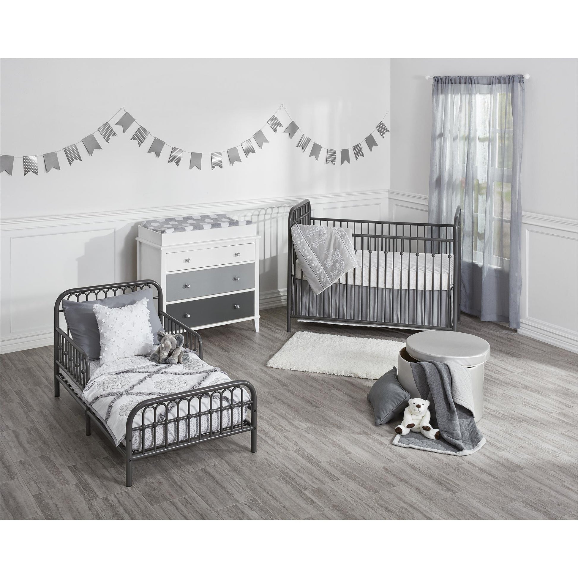 Monarch Hill Poppy 3 Drawer Changing Table with 2 Sets of Knobs - Gray