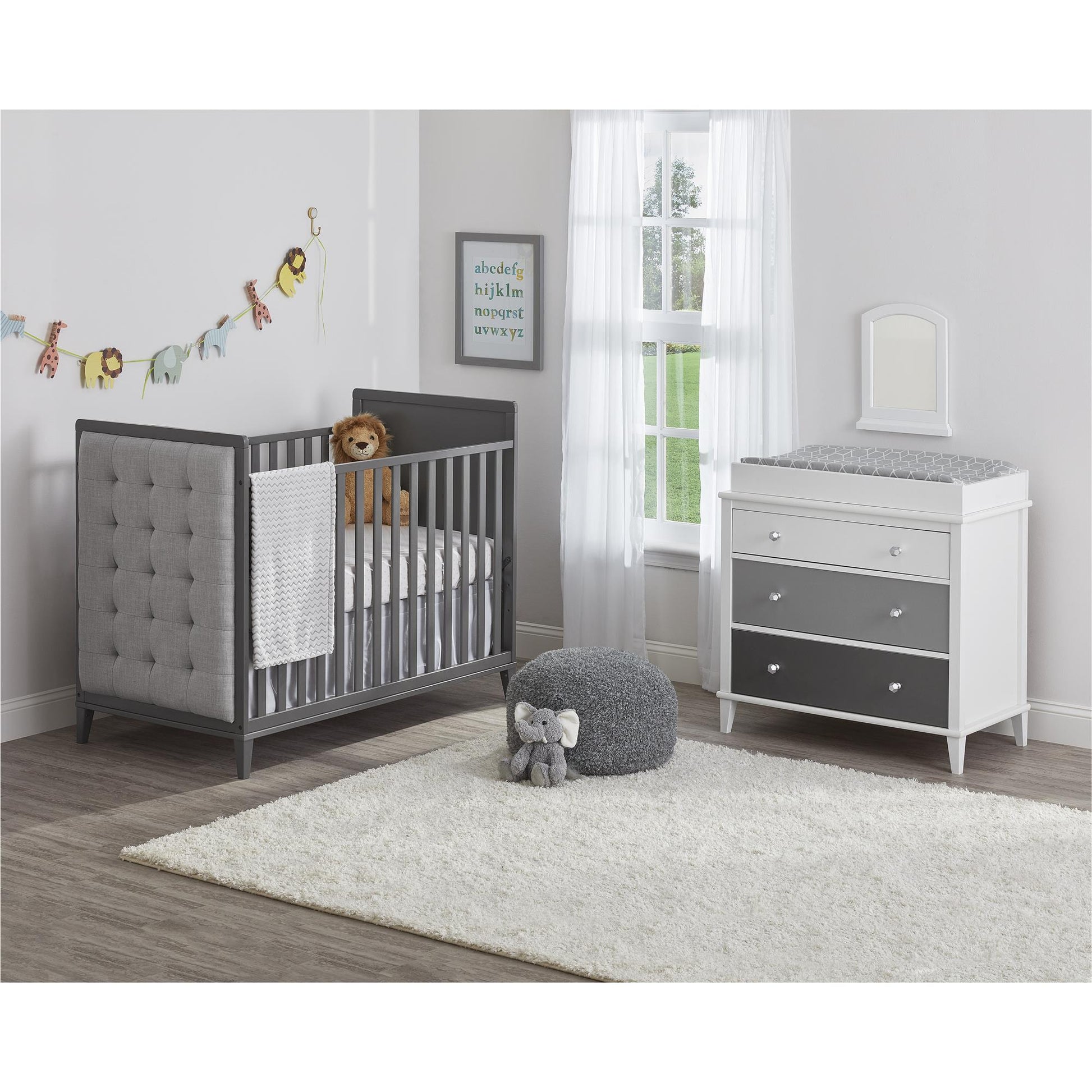 Monarch Hill Poppy 3 Drawer Changing Table with 2 Sets of Knobs - Gray