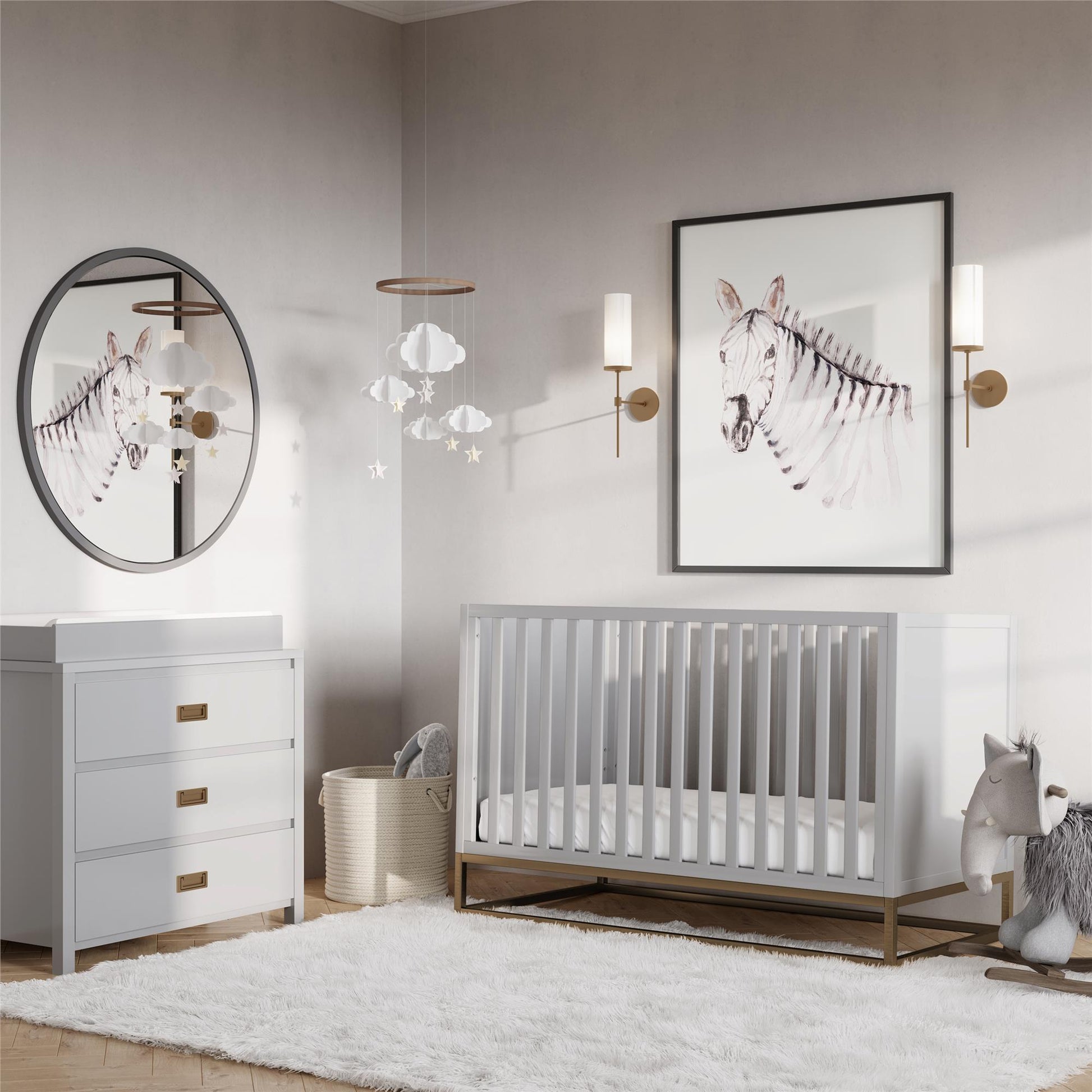 Haven 3 in 1 Metal Base Crib - Dove Gray